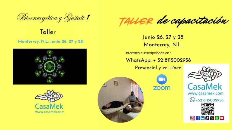 Bioenergética y Gestalt 1, Junio 26, 27 y 28